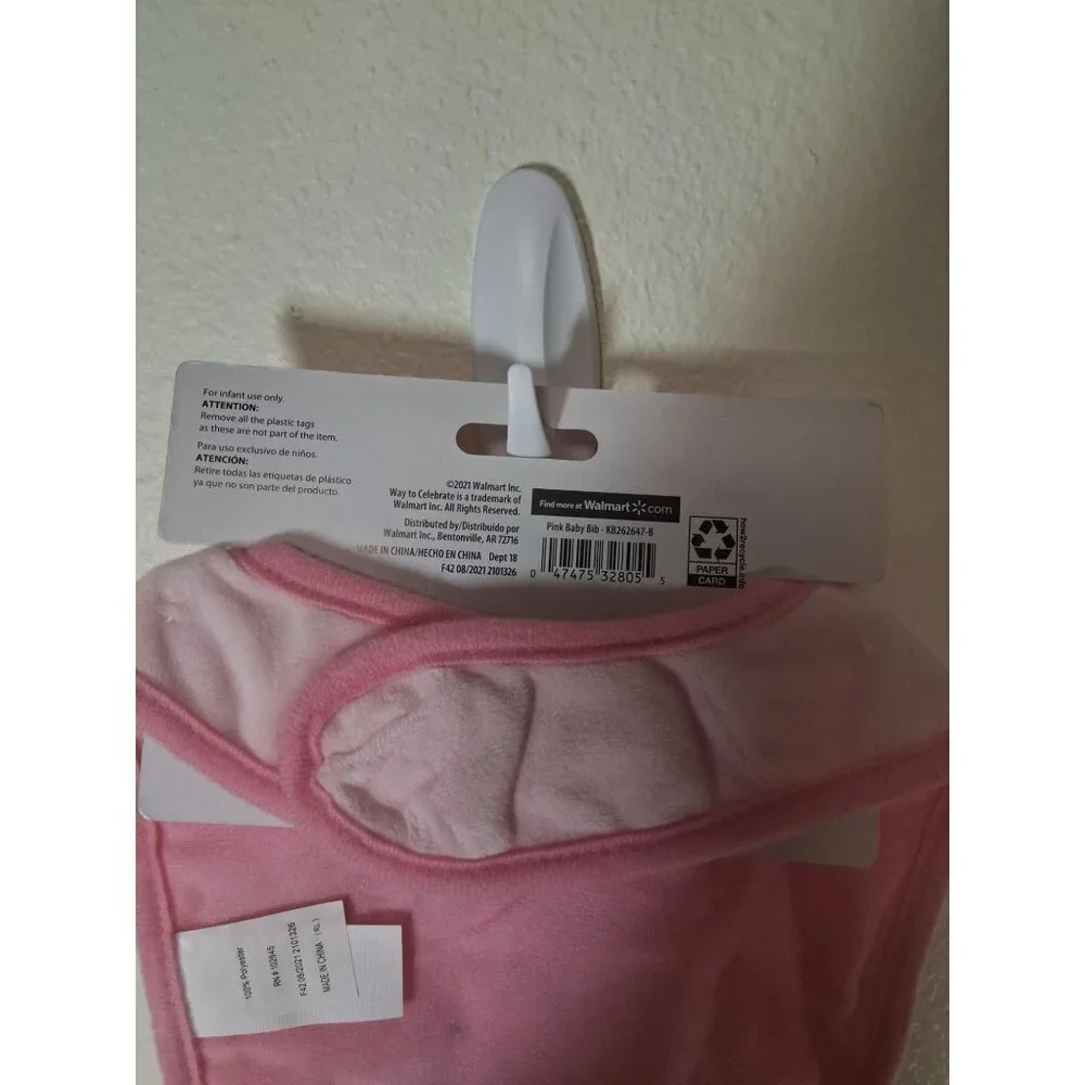 NWT My First Valentines Day Baby Infant Bib Cat Pink One Size